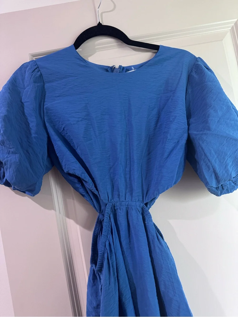 Abercrombie & Fitch Royal Blue Puff-Sleeve Maxi Dress